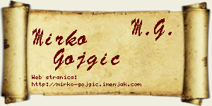 Mirko Gojgić vizit kartica